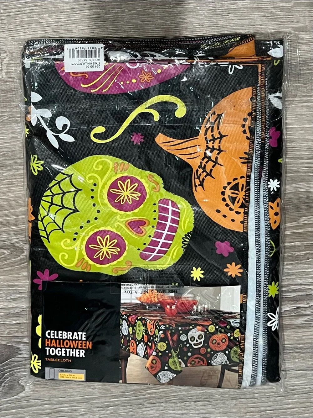 Celebrate Halloween Together Halloween Tablecloth Oblong 52 x 70 inches